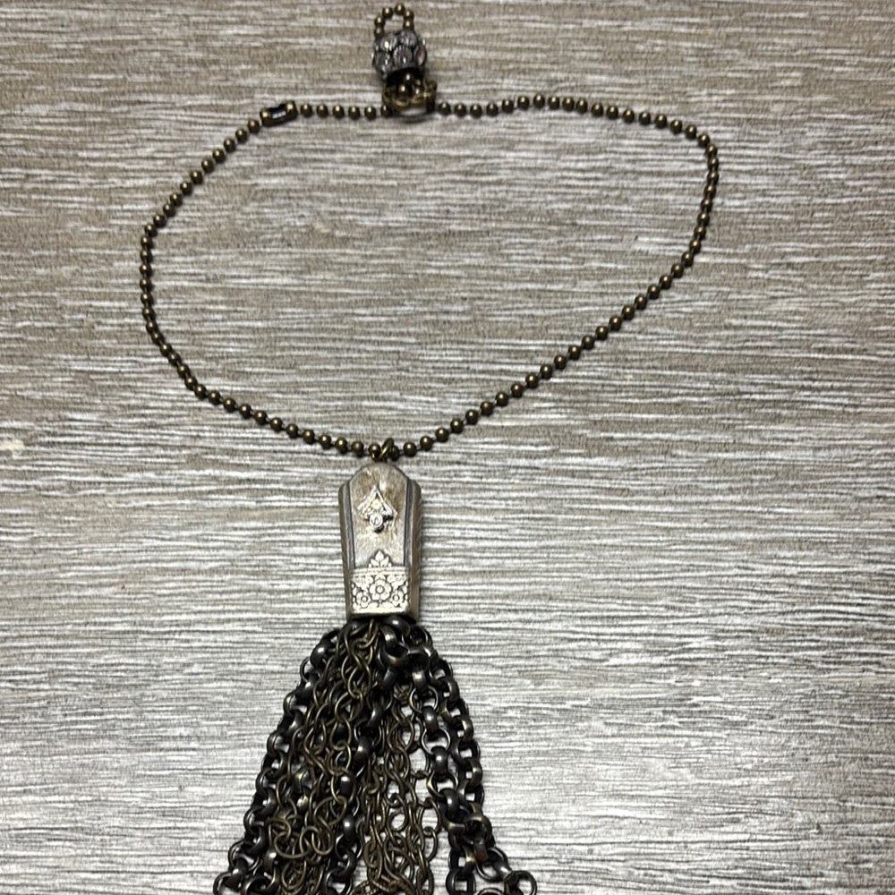 Elegant Gold brass and Silver Necklace